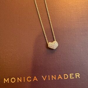 Monica Vinader heart diamond chain necklace in rose gold
